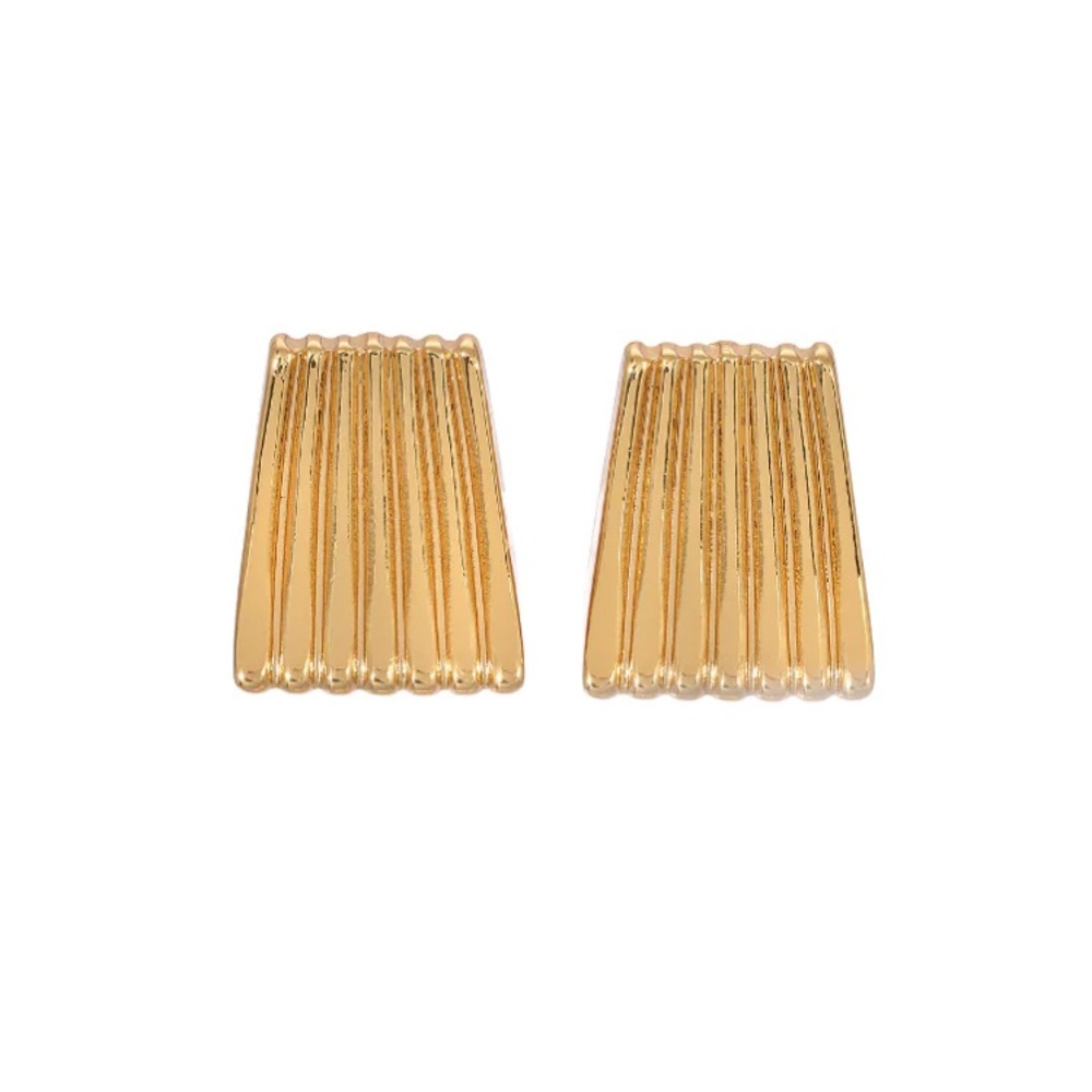 Heaven Maybem Ribbed Gold Earrings